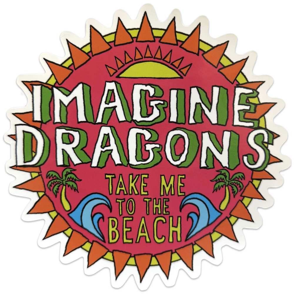 Imagine Dragons - Take Me To The Beach Sticker - Roze/Multicolours